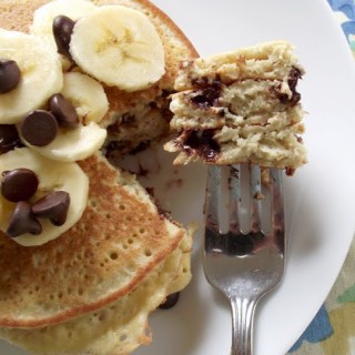 Chocolate Chip Coconut Pancakes, gluten-free