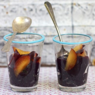 Grape Gelatin with Plums